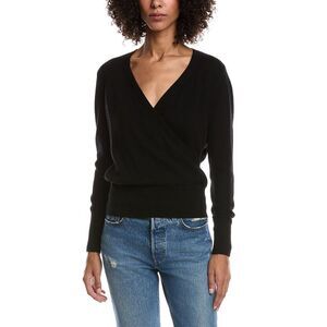 Forte Cashmere Womens  Drape Surplus Cashmere Pullover, Black